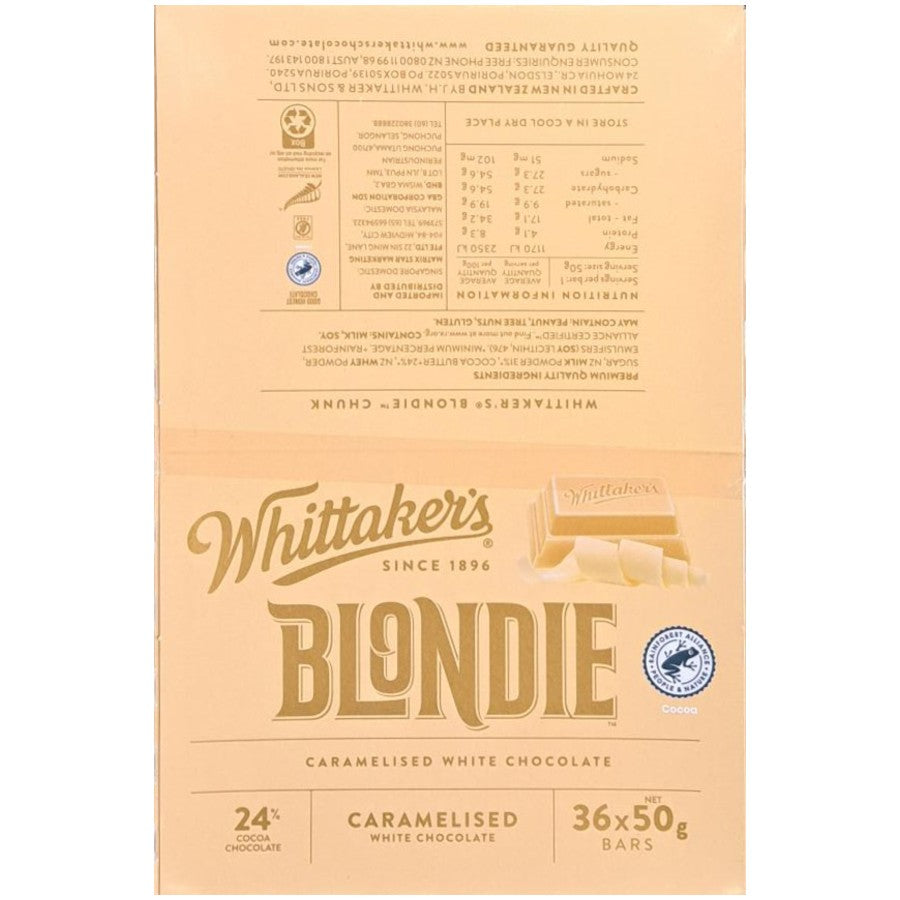 Whittaker's Blondie Chunky 50G 36 Pack