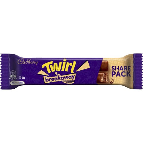 Cadbury Twirl Breakaway Chocolate Bar 58g 40 Pack