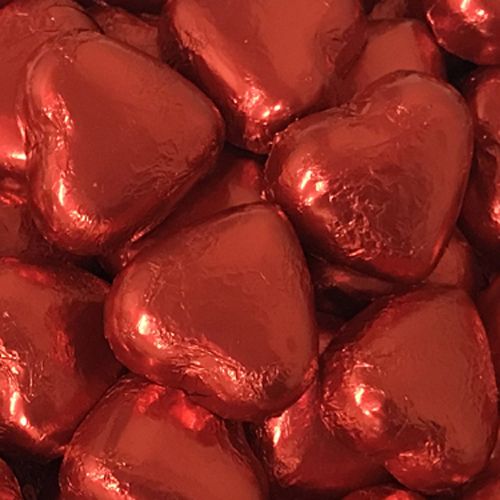 Foiled Chocolate Hearts Red 1 Kg