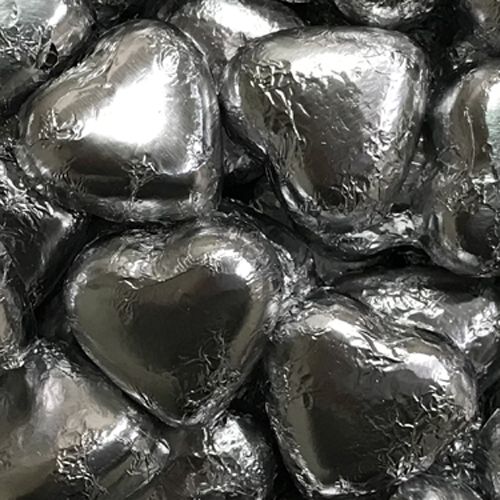 Foiled Chocolate Hearts Silver 1 Kg