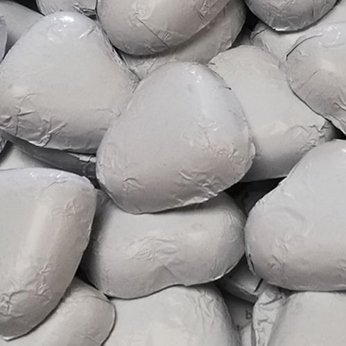 Foiled Chocolate Hearts White 1 Kg