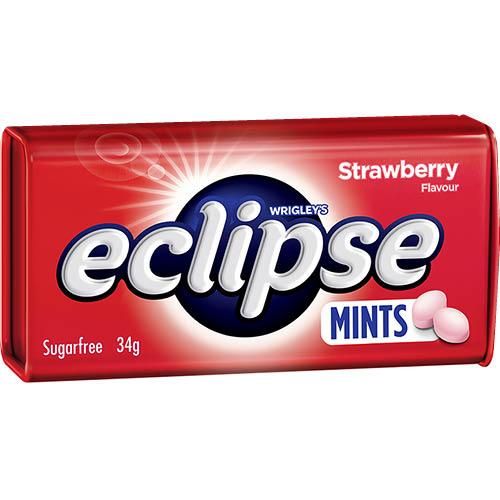 Eclipse Strawberry Sugarfree Mints 40G 12 Pack