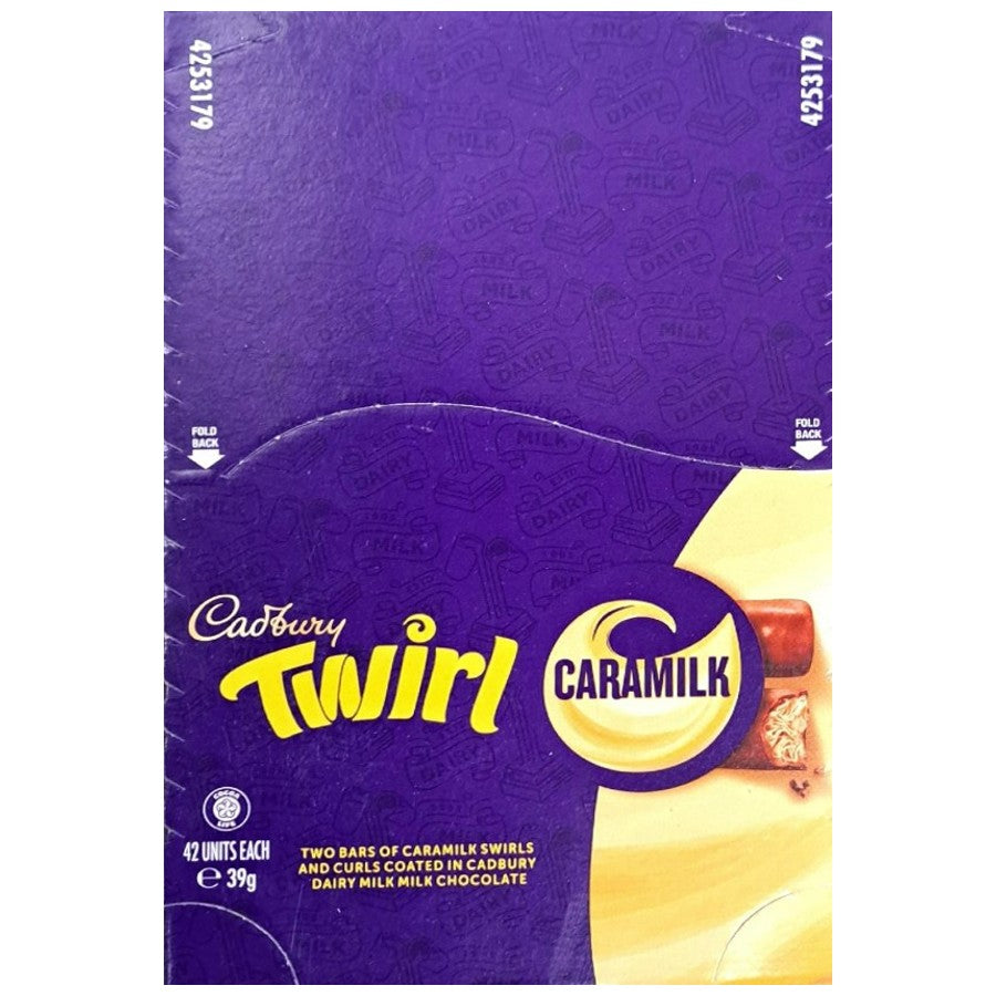 Cadbury Twirl Caramilk Chocolate Bar 39g 42 Pack