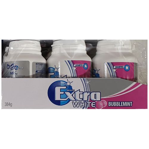Extra White Bubblemint Sugarfree Gum 64G 6 Pack