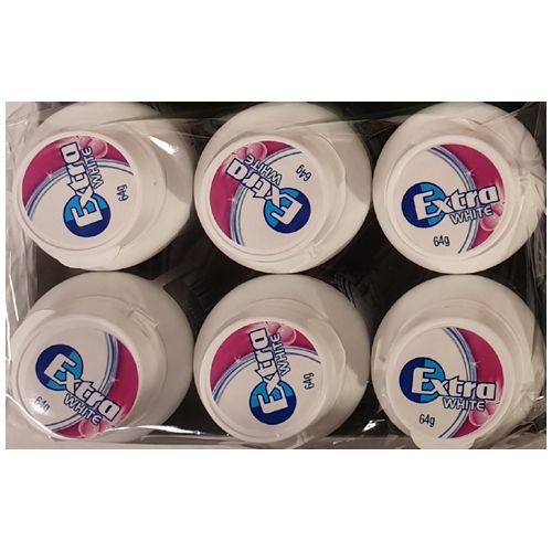 Extra White Bubblemint Sugarfree Gum 64G 6 Pack