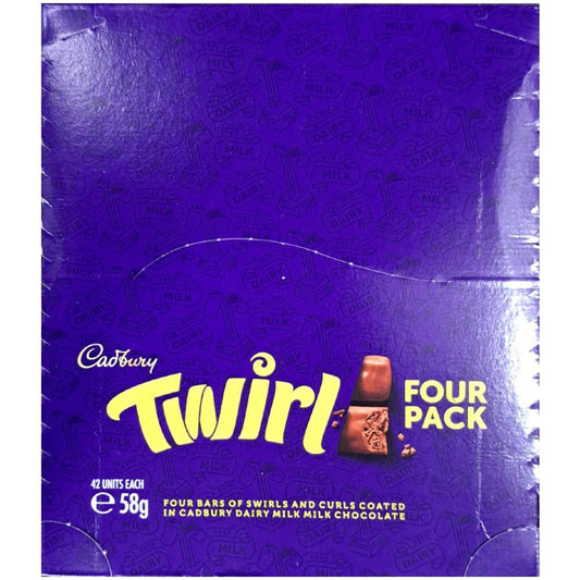 Cadbury Twirl Chocolate Bar 58g 42 Pack