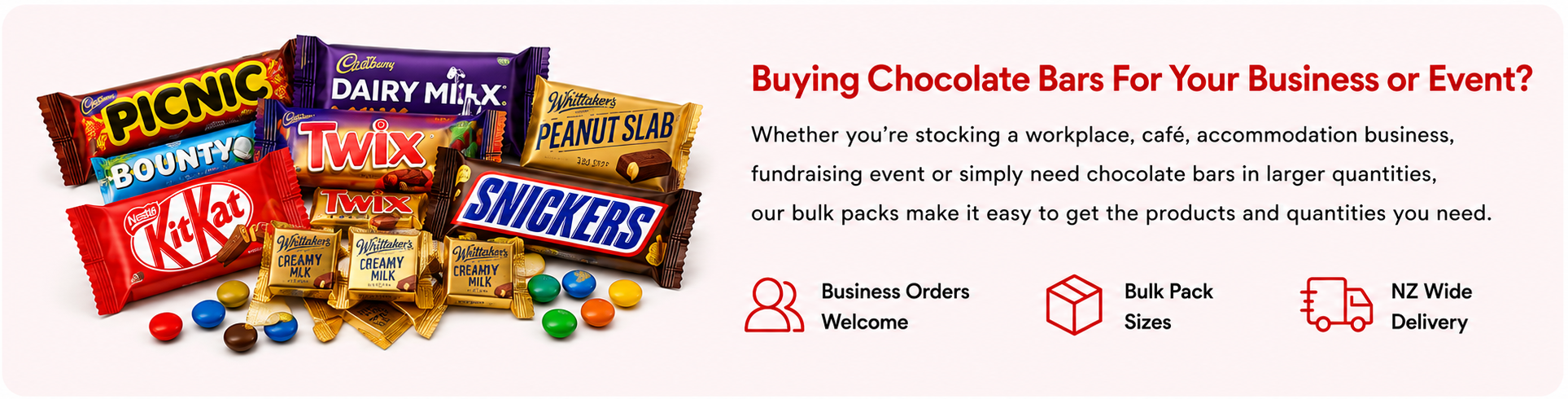 Bulk chocolate bars and multipacks available from Bulk Lollies NZ