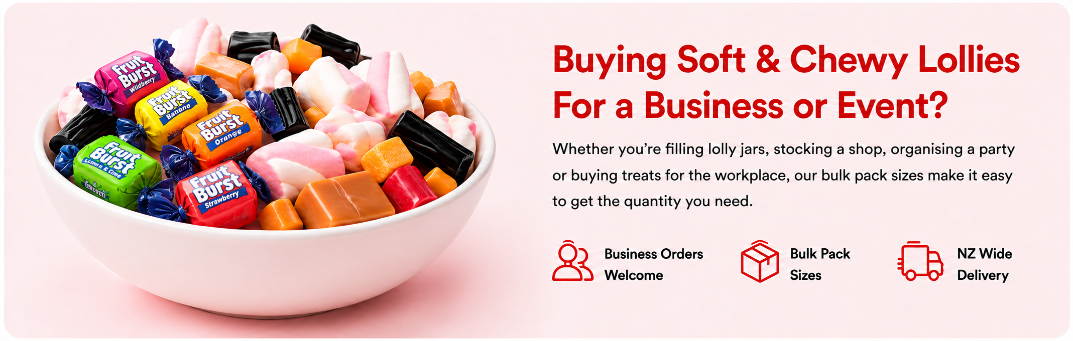 buying soft chewy lollies for a business-or event - bulk lollies nz