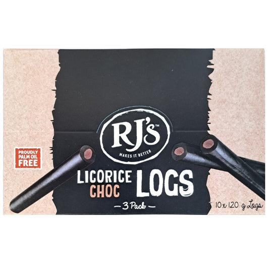 Rjs Licorice Logs Chocolate 3 Pack 120g