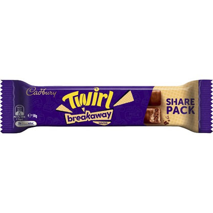 Cadbury Twirl Breakaway Chocolate Bar 58g 40 Pack