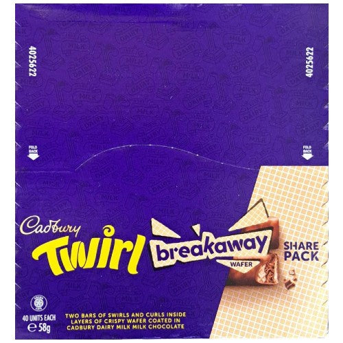 Cadbury Twirl Breakaway Chocolate Bar 58g