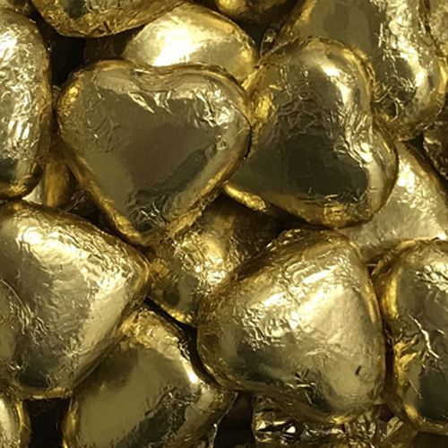 Foiled Chocolate Hearts Gold 1 Kg