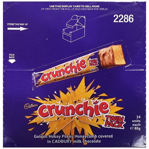 Cadbury Crunchie Twin Pack 80g 24 Pack