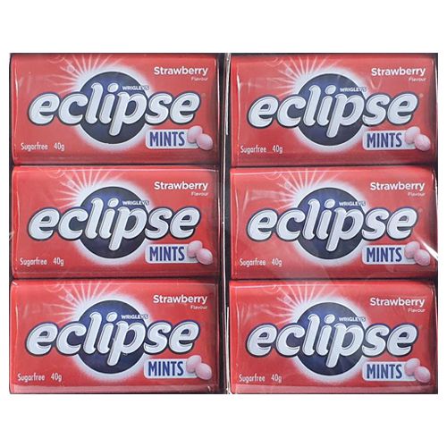 Eclipse Strawberry Sugarfree Mints 40G 12 Pack