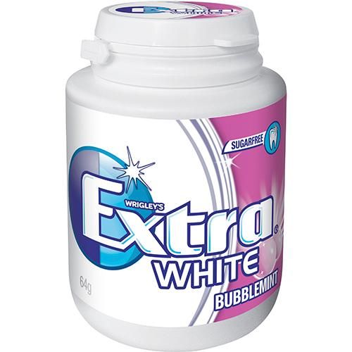 Extra White Bubblemint Sugarfree Gum 64G 6 Pack