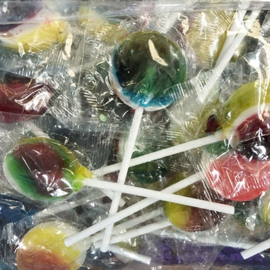 Flat Coloured Lollipops 15g