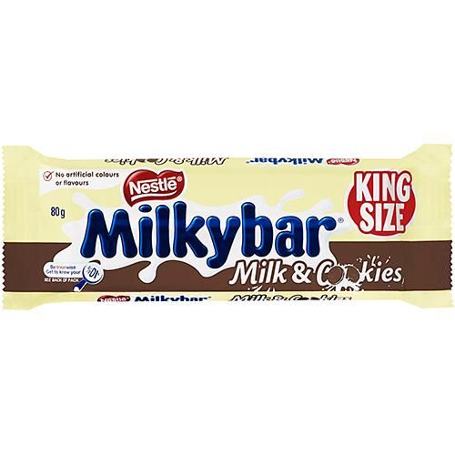 Nestle Milky Bar Milk Chocolate & Cookies King Size 80G 24 Pack