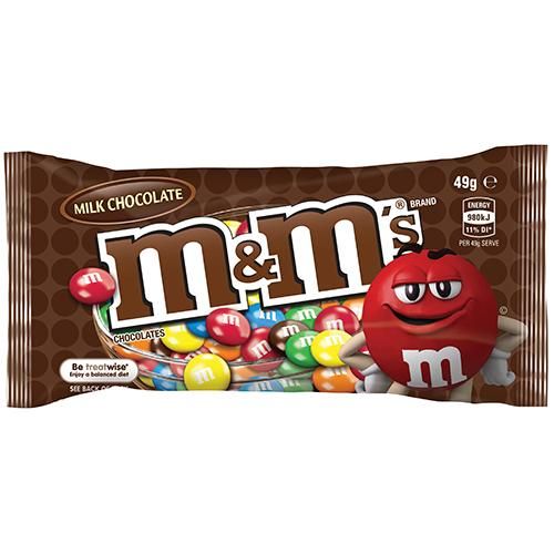 M & Ms Milk Chocolate 49G 12 Pack