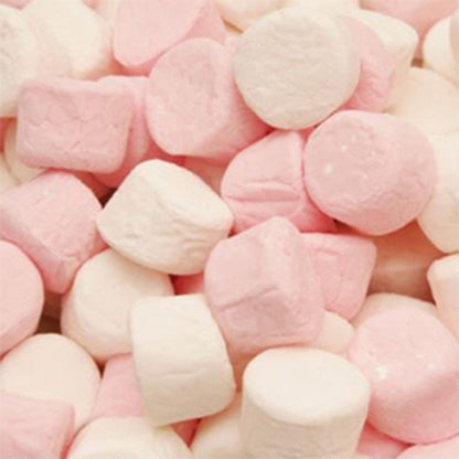 Bulk 1kg bag of pink and white Pascall Mallows marshmallows for baking and events