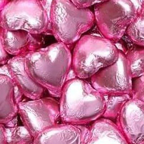 Foiled Chocolate Hearts Pink 1 Kg