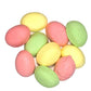 A collection of dome shaped yellow pink and green assorted puff grained marshmallow lollies