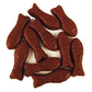 Classic bite sized raspberry chewy fish lollies coated in a smooth milk chocolate layer