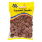 1kg bag of classic bite sized square chewy caramel centers covered in a smooth milk chocolate coating