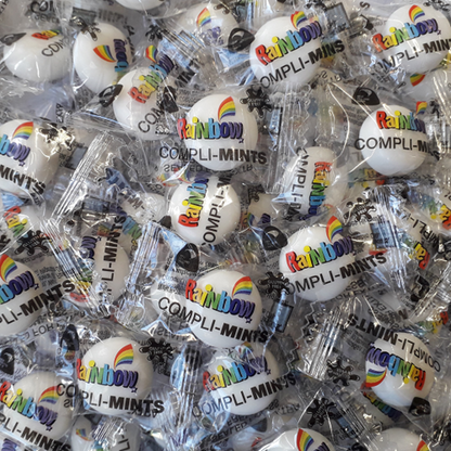 Rainbow Mints 1kg bag of individually wrapped peppermint lollies
