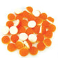 Delicious peach shaped candies with a soft white cream foam backing lightly coated in sugar.