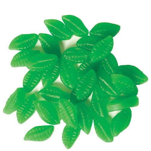 Rainbow Spearmint Leaves chewy spearmint flavoured gummy lollies in a bulk