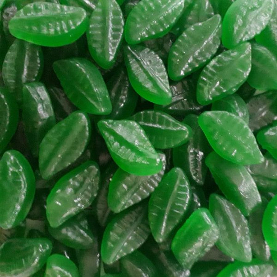Rainbow Spearmint Leaves chewy spearmint flavoured gummy lollies in a bulk bag