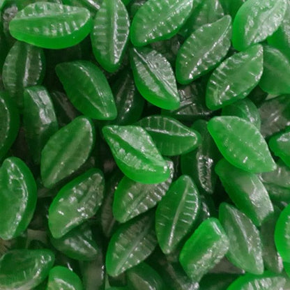 Rainbow Spearmint Leaves chewy spearmint flavoured gummy lollies in a bulk bag
