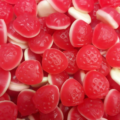 Rainbow Strawberries and Cream strawberry and cream flavoured gummy lollies