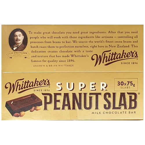Whittaker's Super Peanut Slab 75g 30 Pack