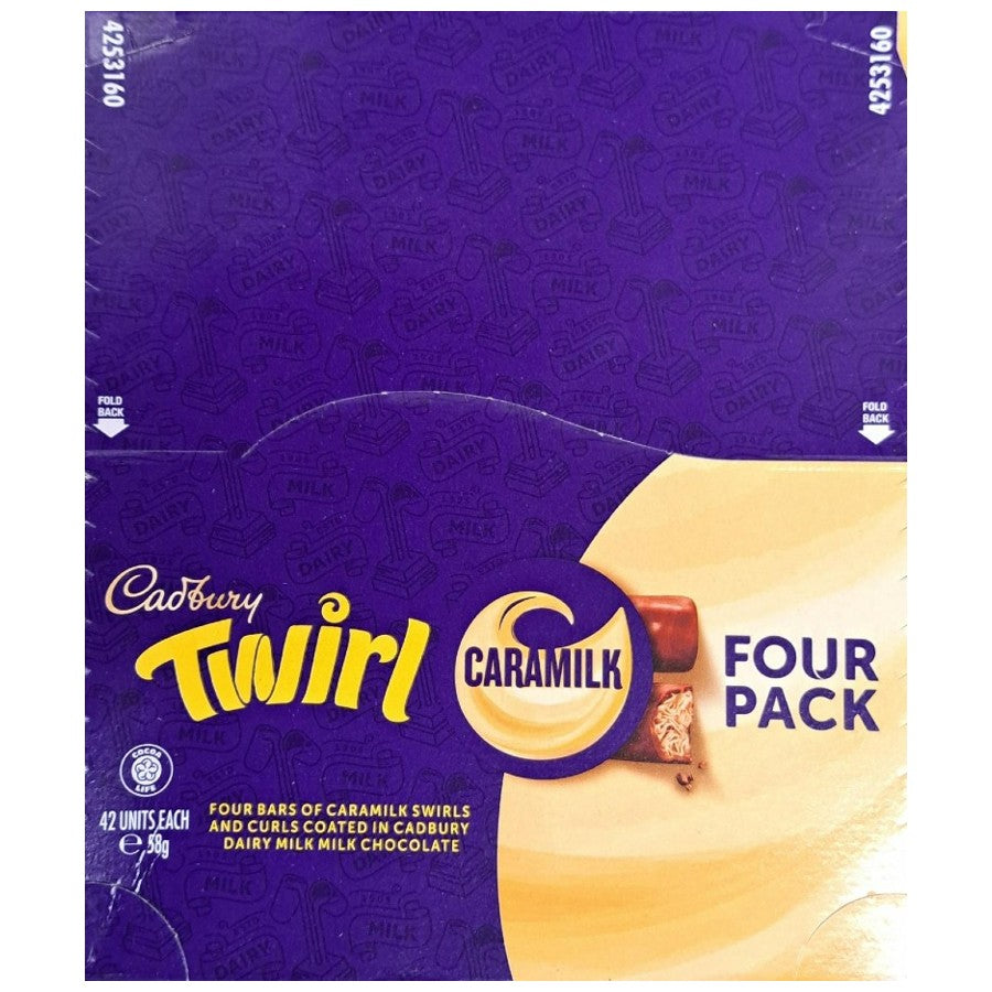 Cadbury Twirl Caramilk Chocolate Bar 58G 42 Pack