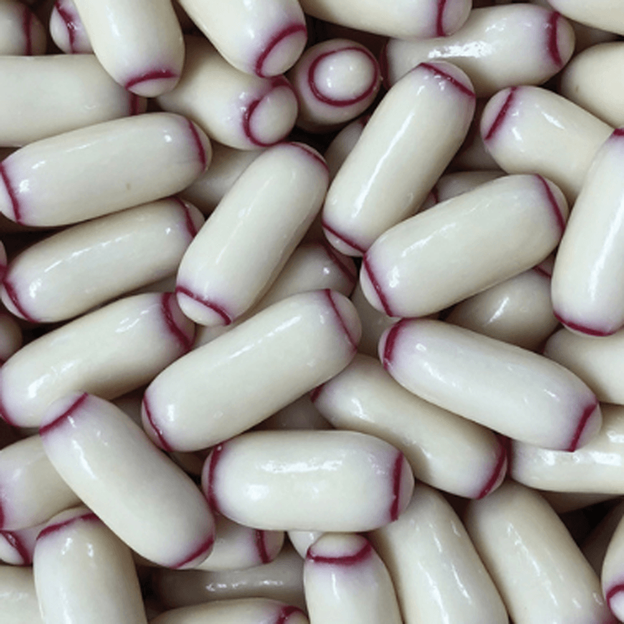 White Chocolate Raspberry Licorice Bullets 1 Kg